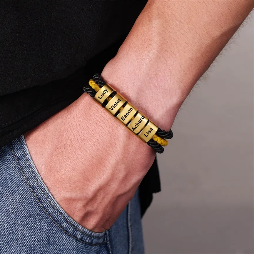 Double-layer Leather Bracelet Braided