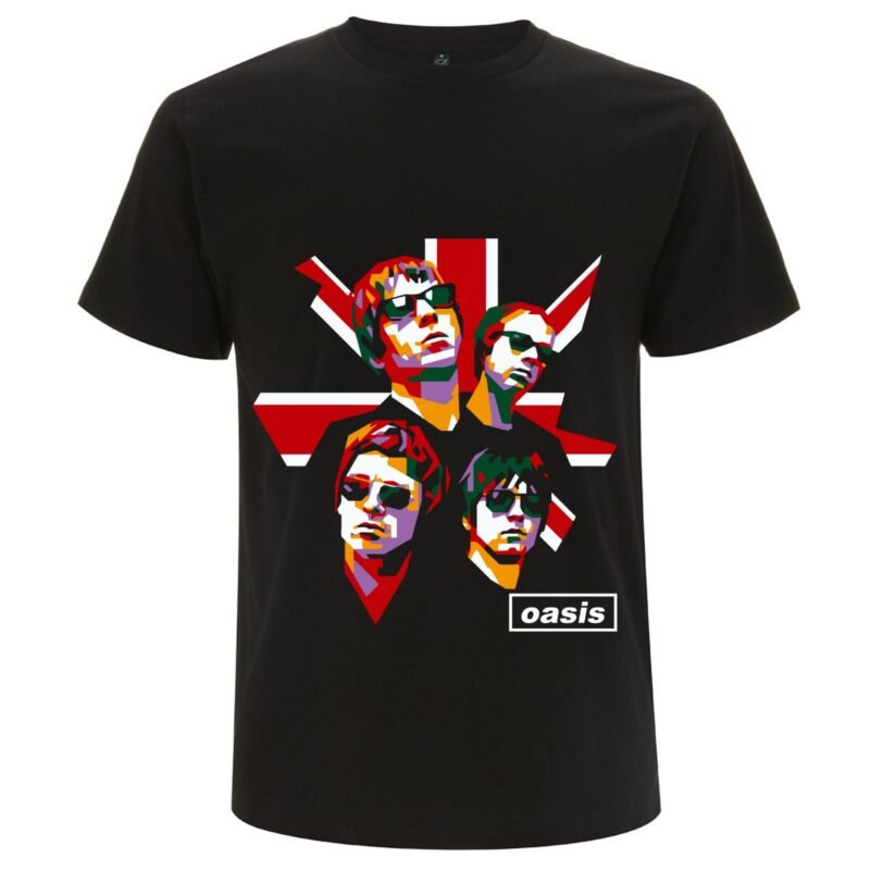 Oasis Pop Art T-Shirt – Bold UK Flag Design