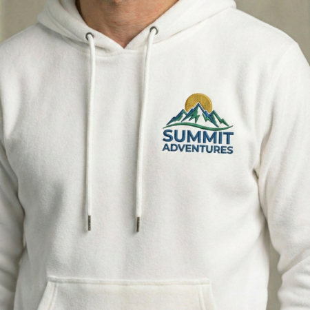 embroidered hoodie white